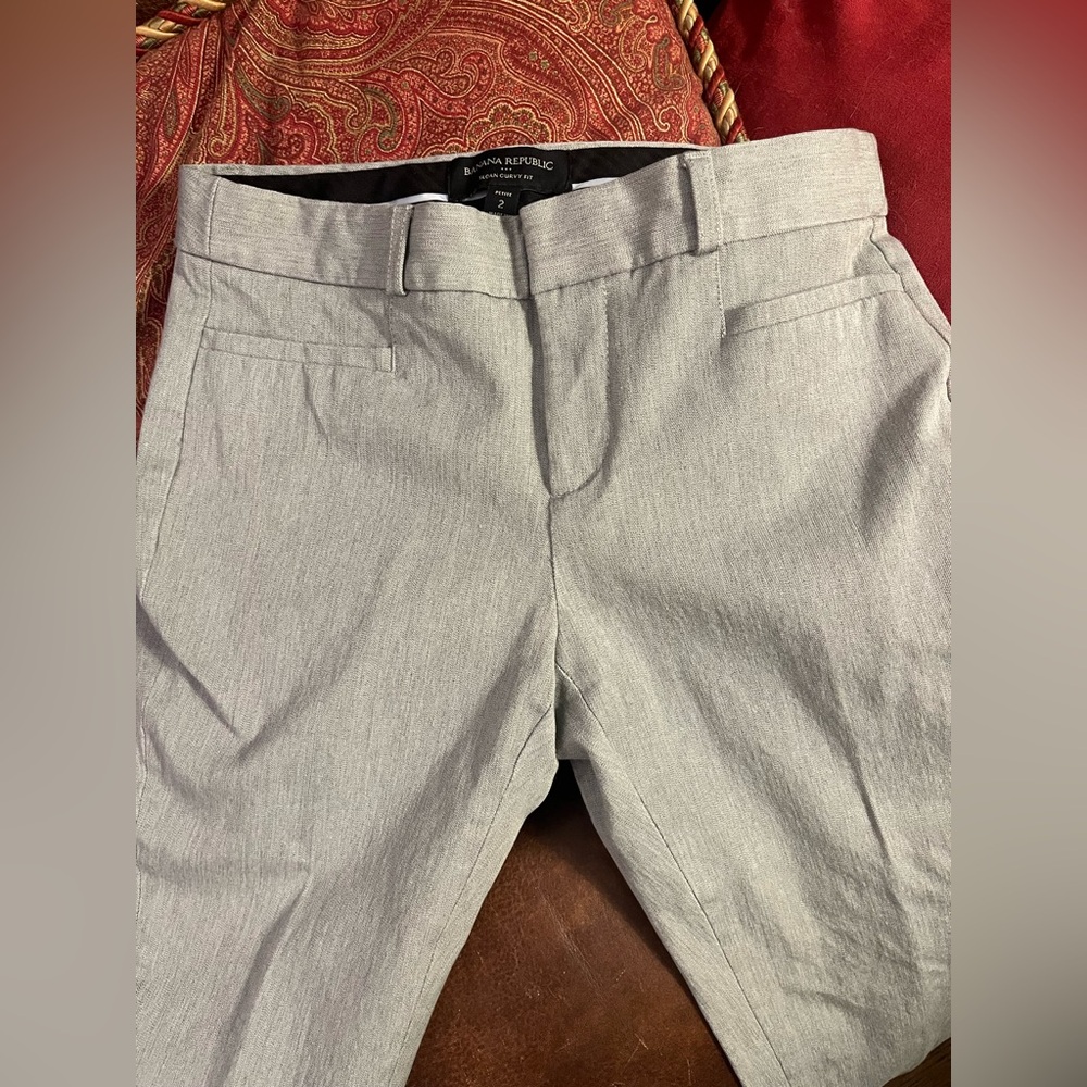 Banana Republic Curvy Fit Pants, light gray, size 2